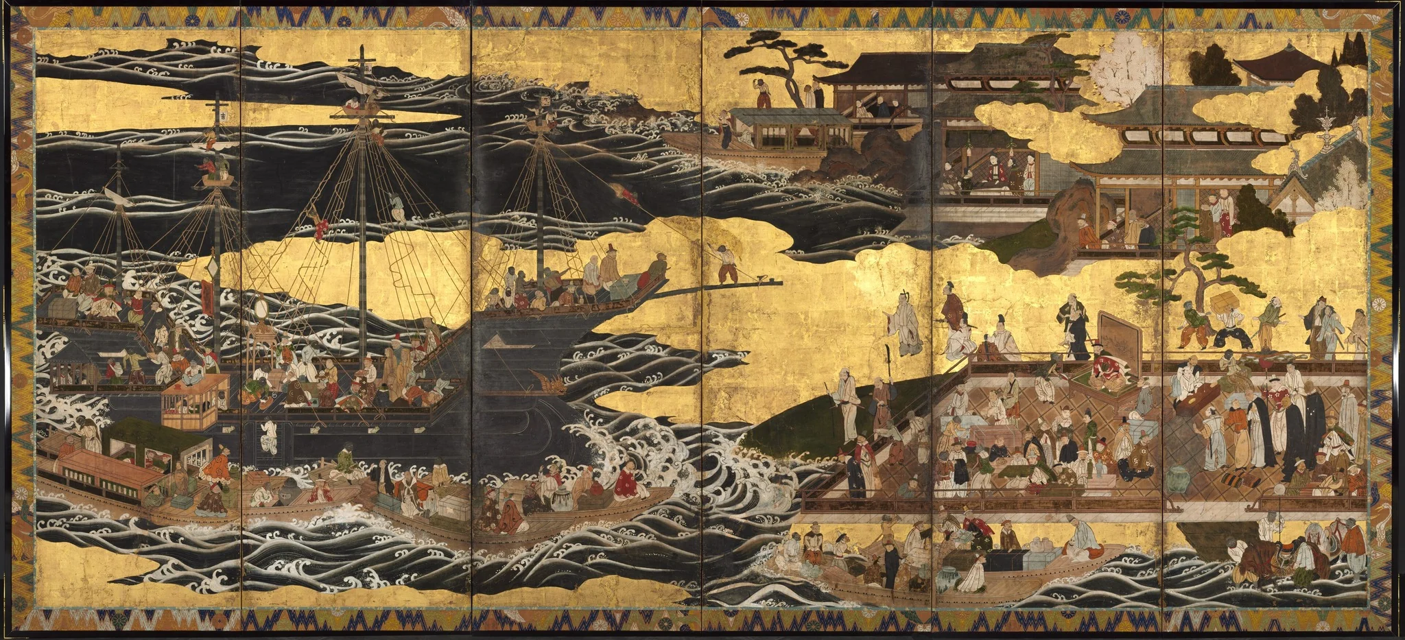 Arrival of the "Southern Barbarians", detail