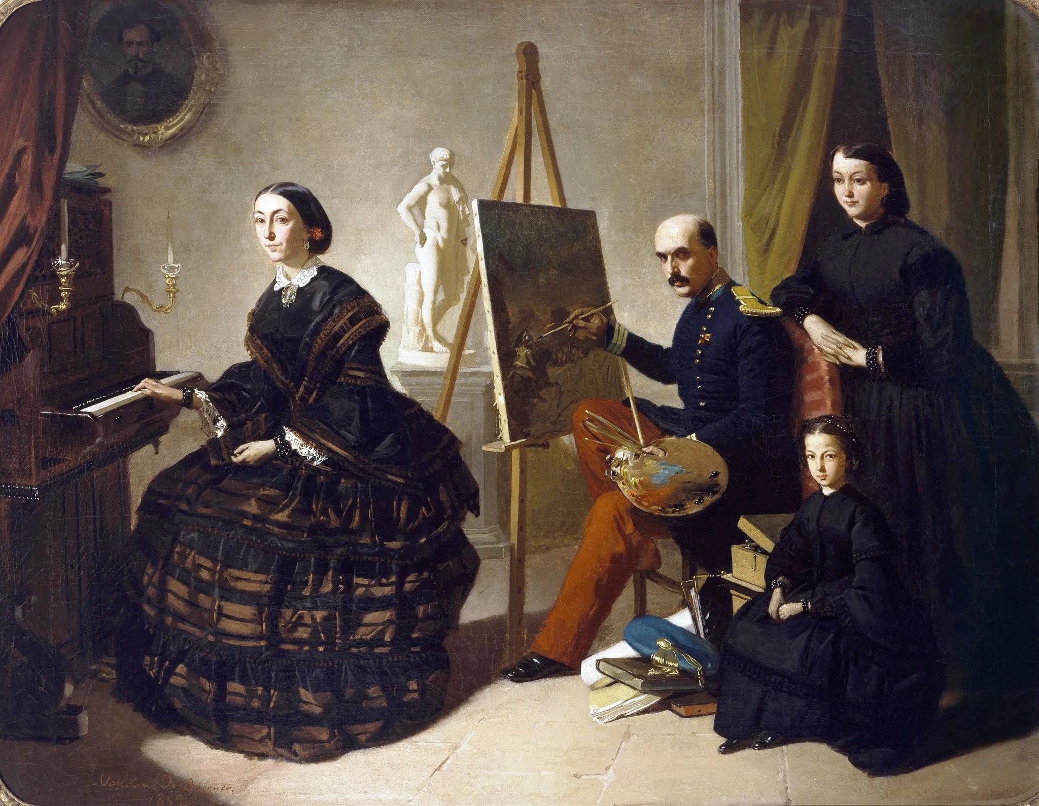 El pintor carlista y su familia, detail