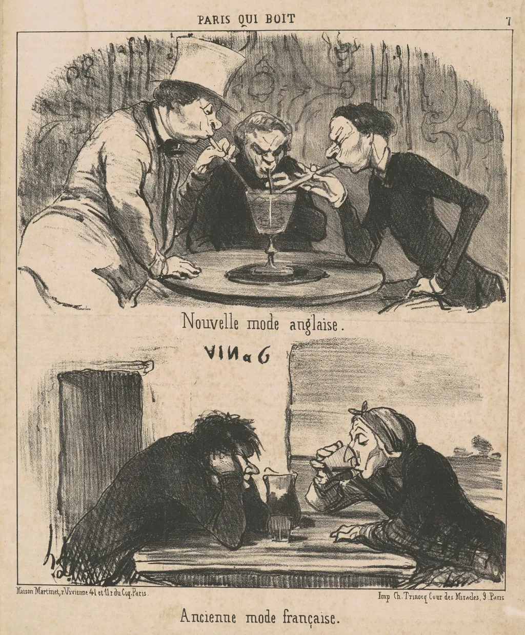 Nouvelle mode anglaise, by Honoré Daumier, ink, 1852