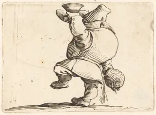 The Drinker, Back View, by Jacques Callot, ink, 1622