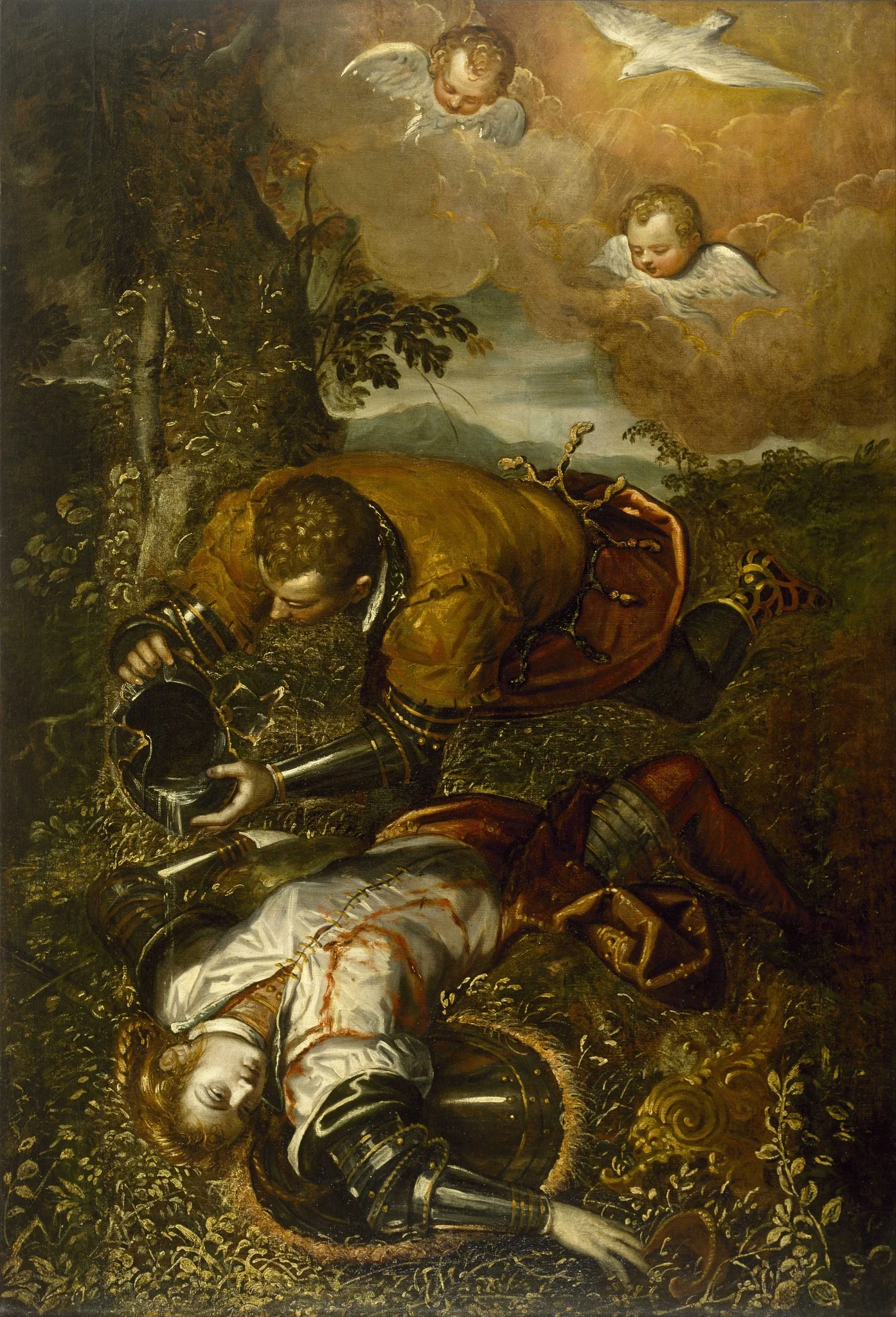 Tancred Baptizing Clorinda, detail