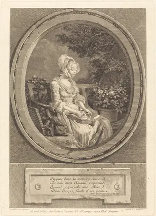 Jusques dans la moindre chose, by Louis-Joseph Masquelier, ink, 1774