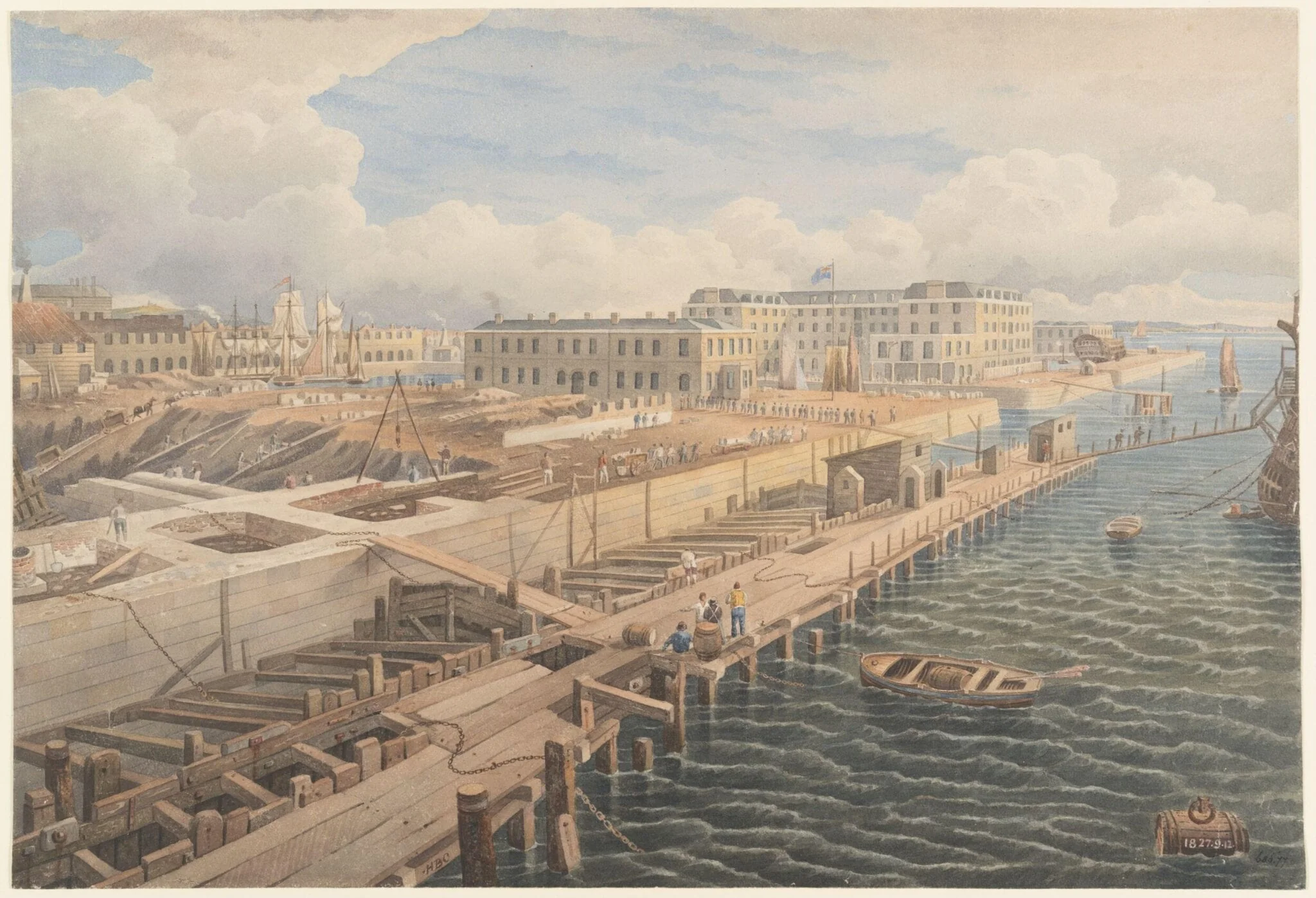 Construction of Docks, detail
