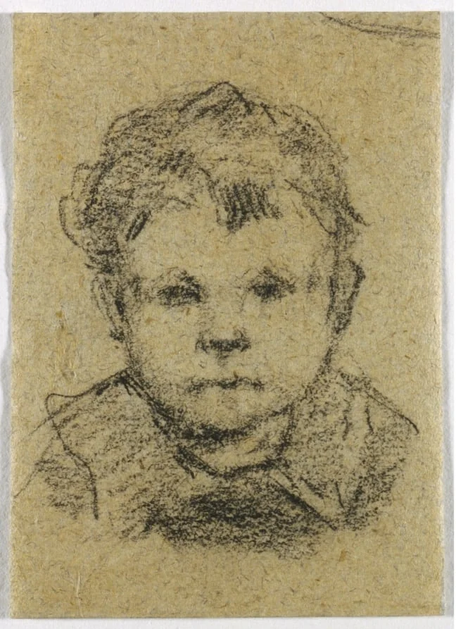 Emil Gauguin as a Child, Wearing a Collared Shirt, detail
