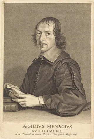 Gilles Menage, by Robert Nanteuil, ink, 1652
