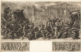 The Sack of the Temple at Jerusalem, by Luigi Ademollo, ink, 1838