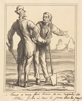 Vous n'avez pas besoin de me rappeler ses titres..., by Honoré Daumier, ink, 1871