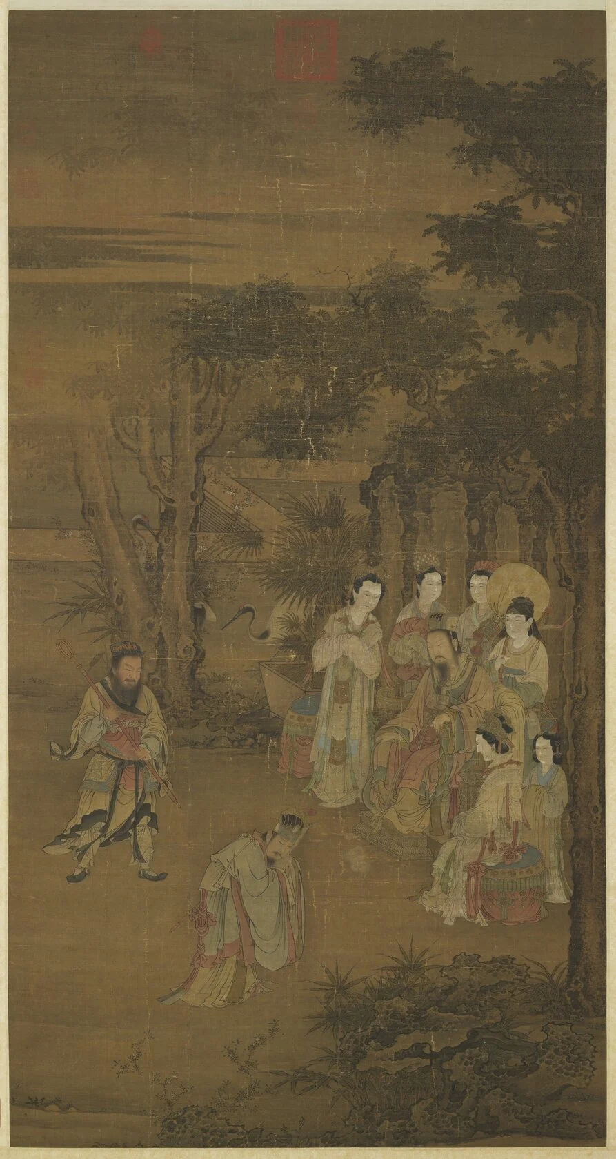 宋人卻坐圖 軸, detail