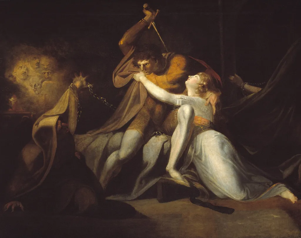 Percival Delivering Belisane from the Enchantment of Urma, by Henry Fuseli, oil, 1792