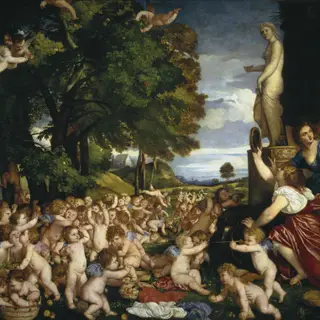 The Worship of Venus, by Titian, oil, 1518