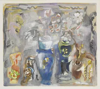 Ornaments with Flowers, by Frances Hodgkins, watercolor, 1942