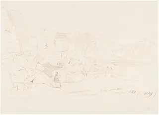 Wady Mokatteb, by Edward Lear, ink, 1849