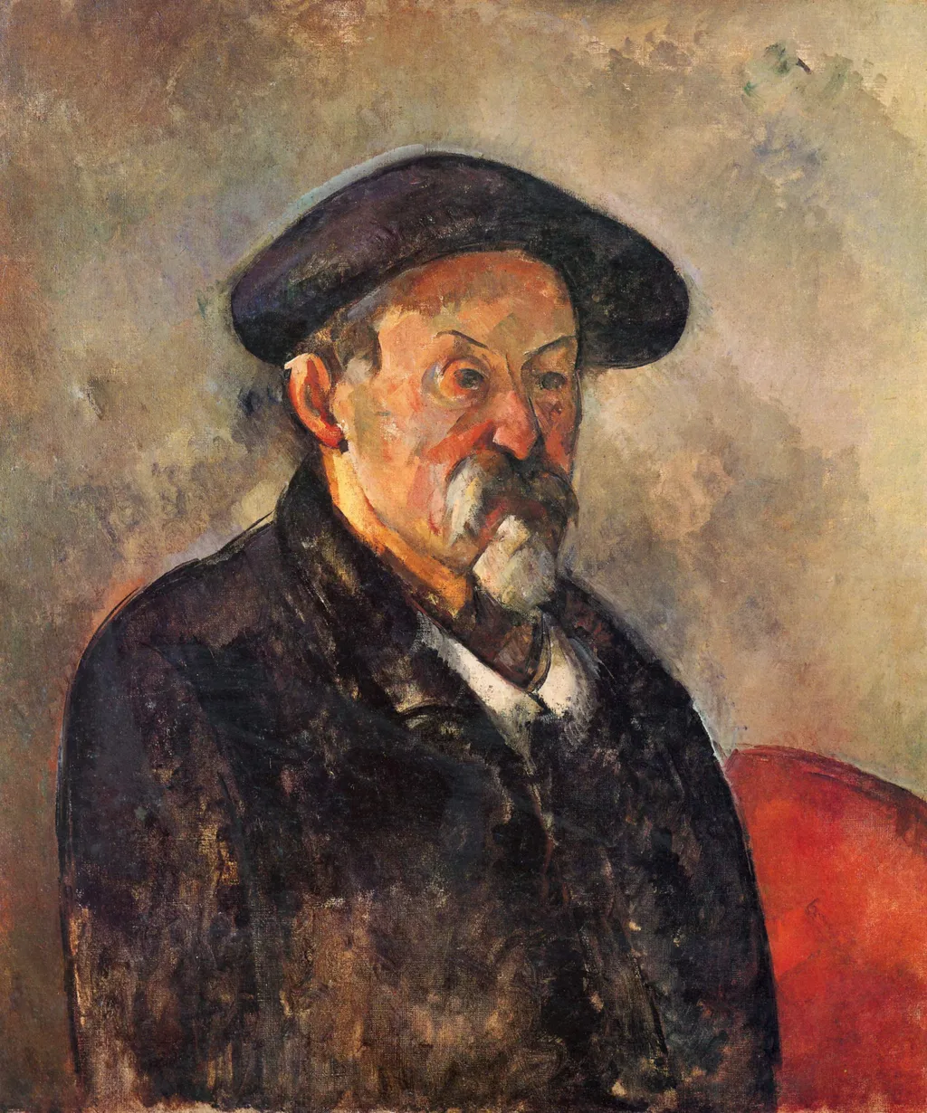Autoportrait au béret (Self-Portrait with a Beret), by Paul Cezanne, oil, 1900