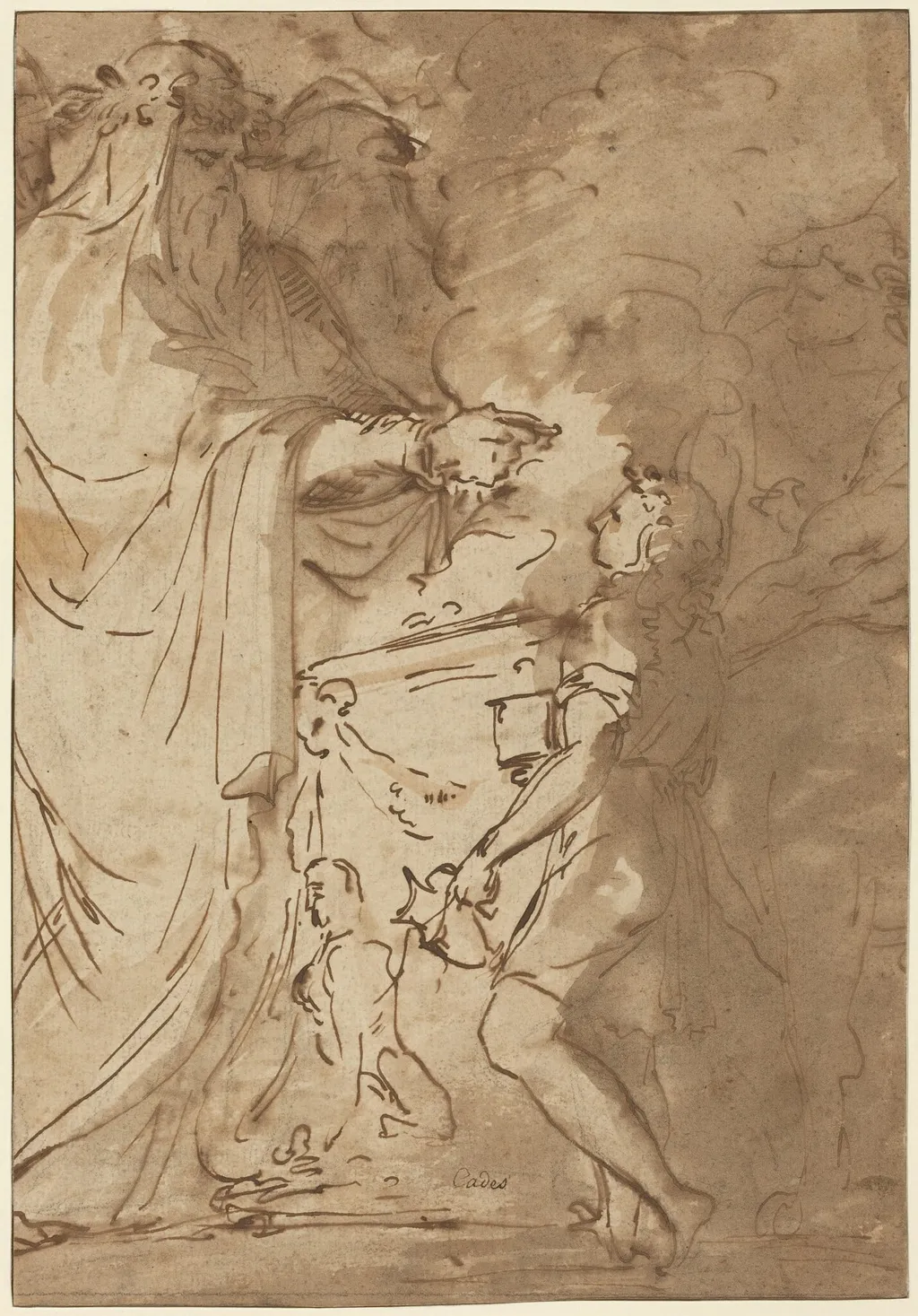 Sacrifice [recto], by Giuseppe Cades, ink, 1774
