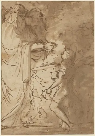 Sacrifice [recto], by Giuseppe Cades, ink, 1774