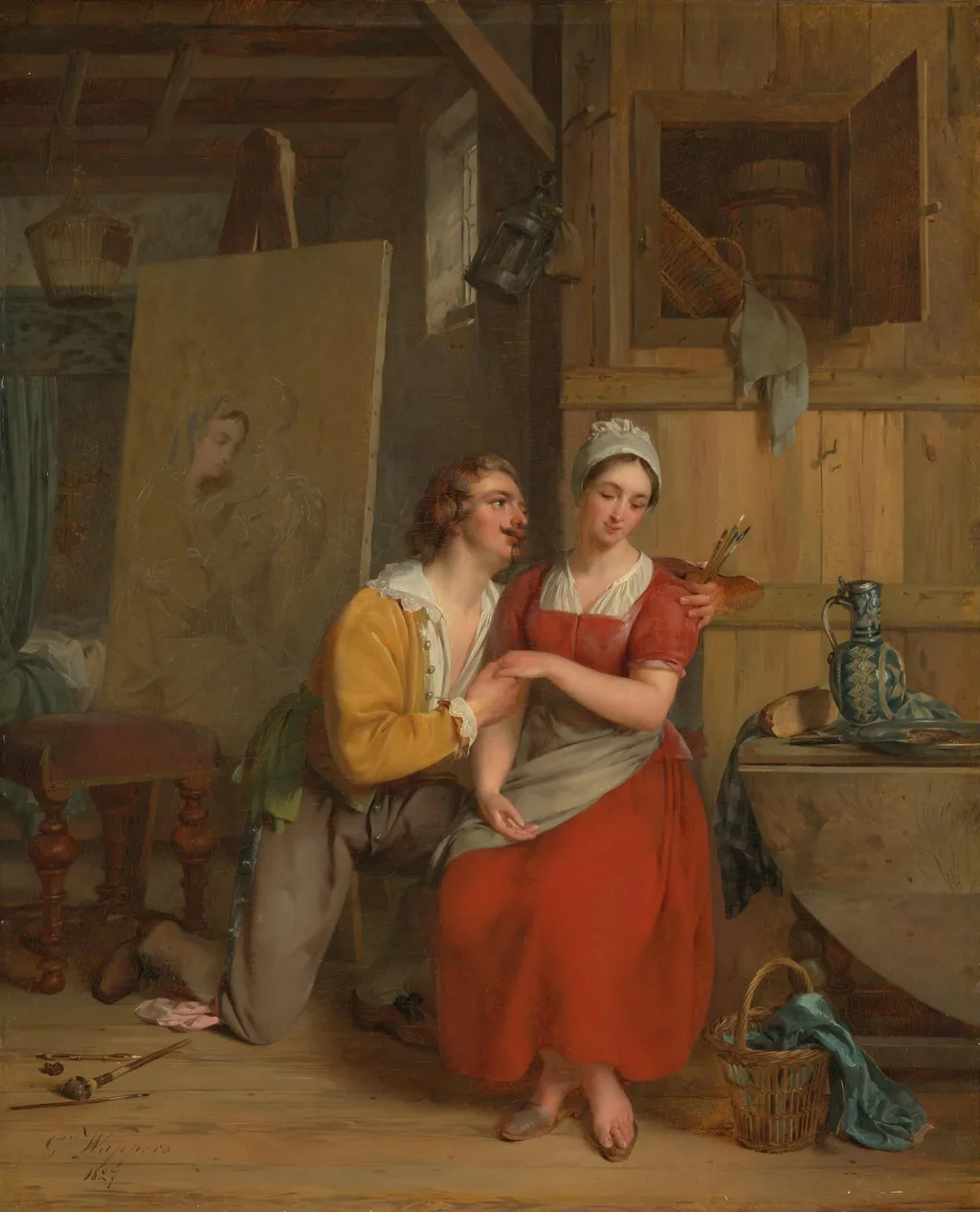 Anthony van Dyck wooing his Model, by Égide Charles Gustave Wappers, unspecified, 1827