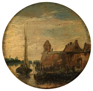 Bulwark at a Canal, by Esaias van de Velde, paint, 1622