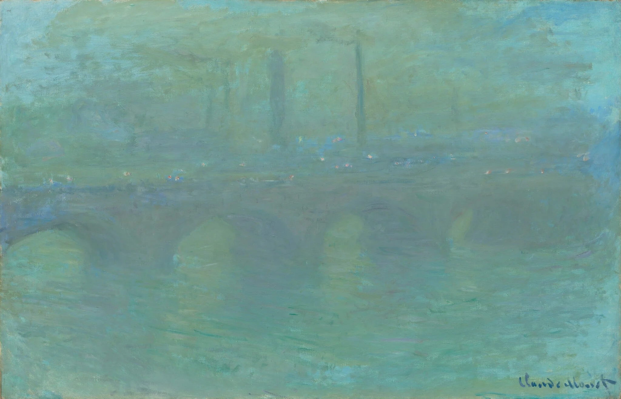Waterloo Bridge, London, at Dusk, detail
