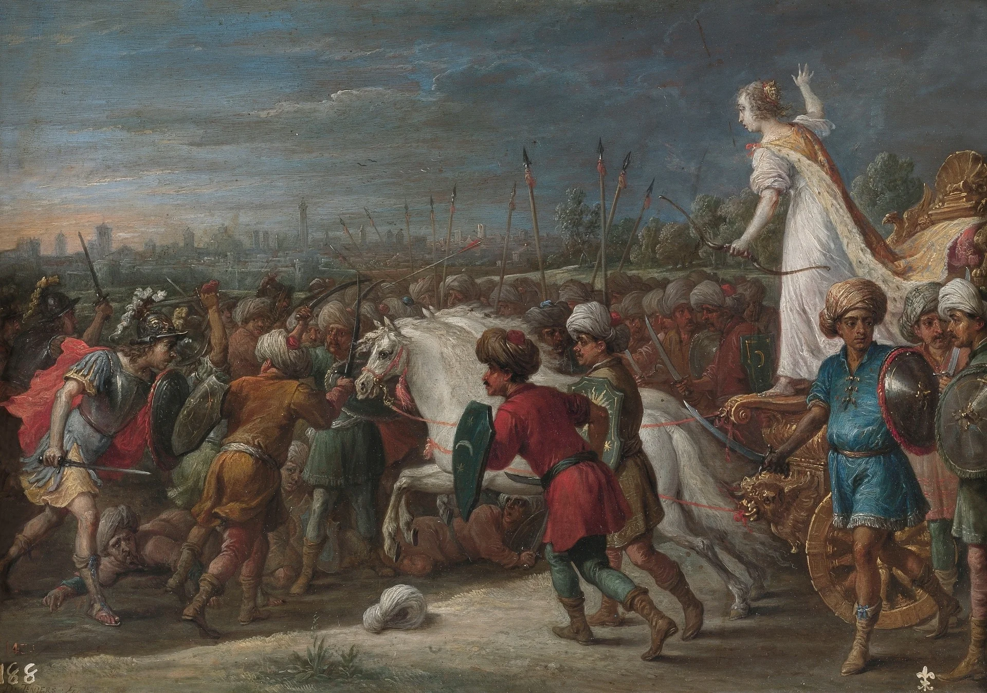 Armida en la batalla frente a los sarracenos, detail