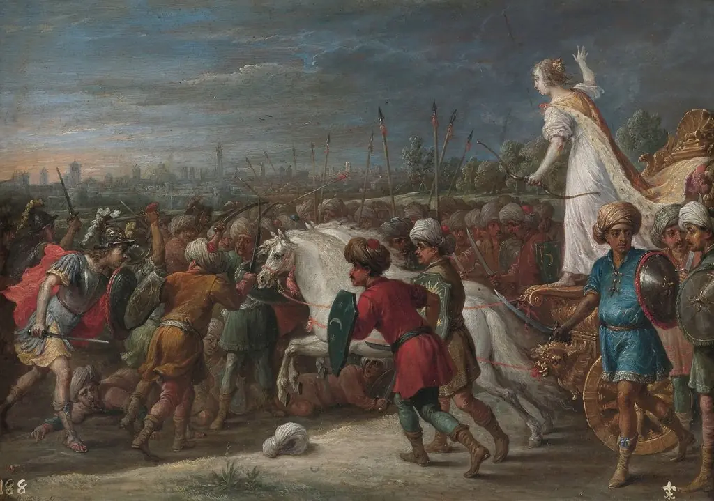 Armida en la batalla frente a los sarracenos, by David Teniers the Younger, oil, 1628