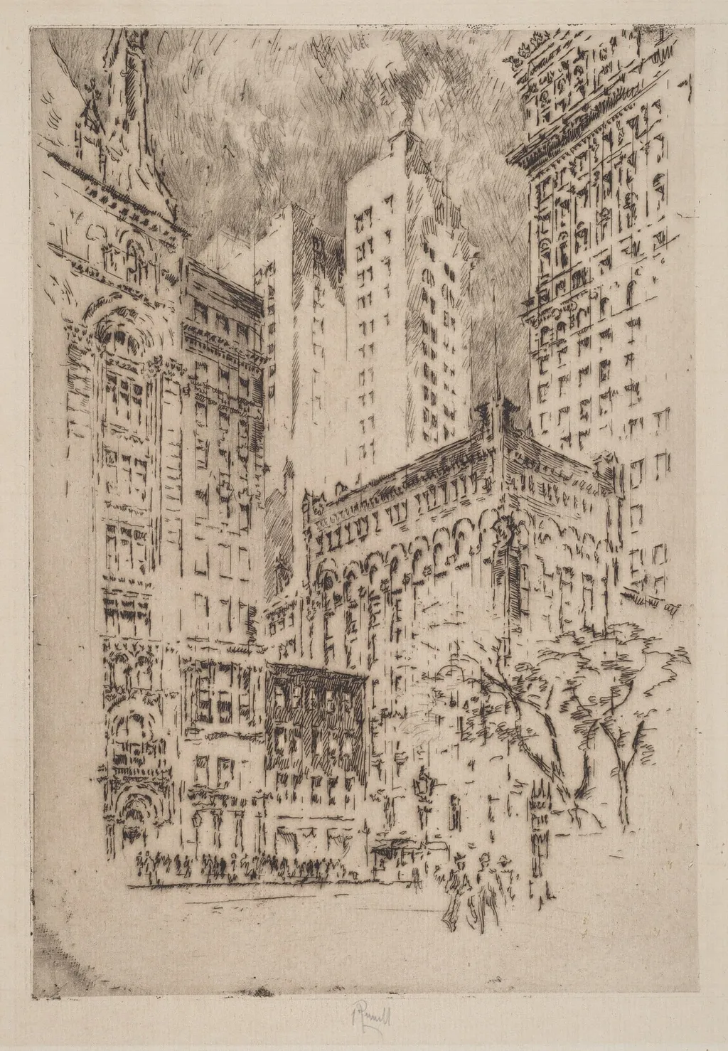 Four-Story House, by Joseph Pennell, ink, 1904