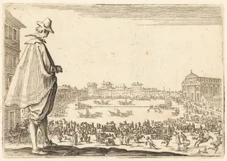 Piazza Santa Maria Novella, Florence, by Jacques Callot, ink, 1622