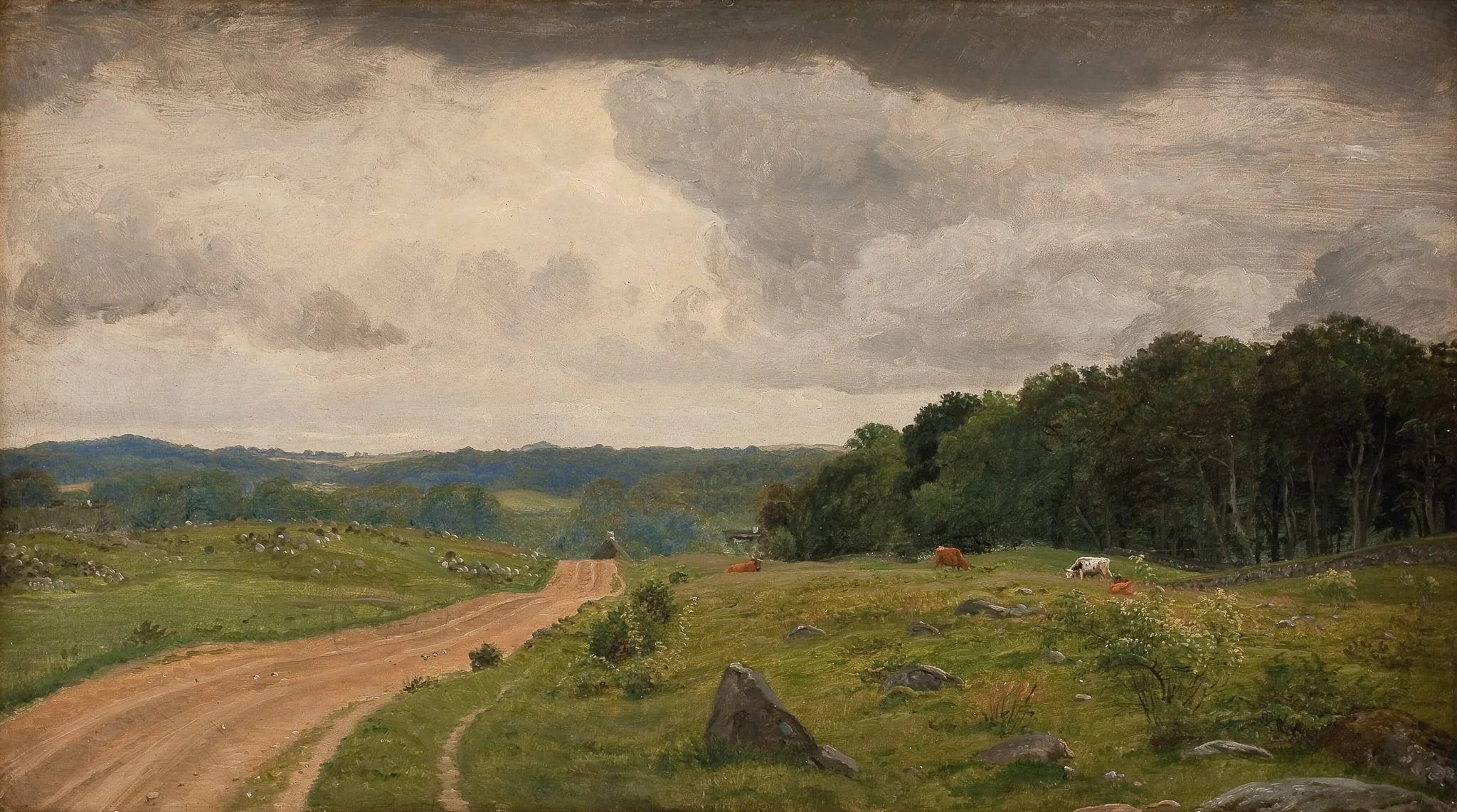 Landscape at Kongens Møller, Sealand. Afternoon Light, detail