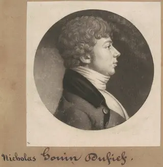 Nicholas Gouin Dufief, by Charles B. J. Févret de Saint-Mémin, ink, 1801