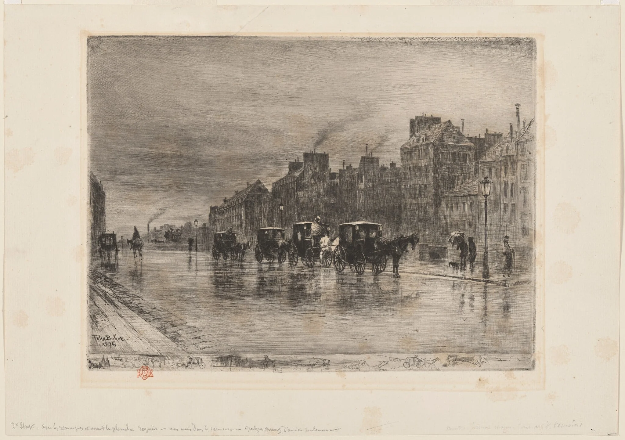 Une Matinée d'Hiver au Quai de l'Hôtel-Dieu (Winter Morning on the Quai de l'Hôtel-Dieu), detail