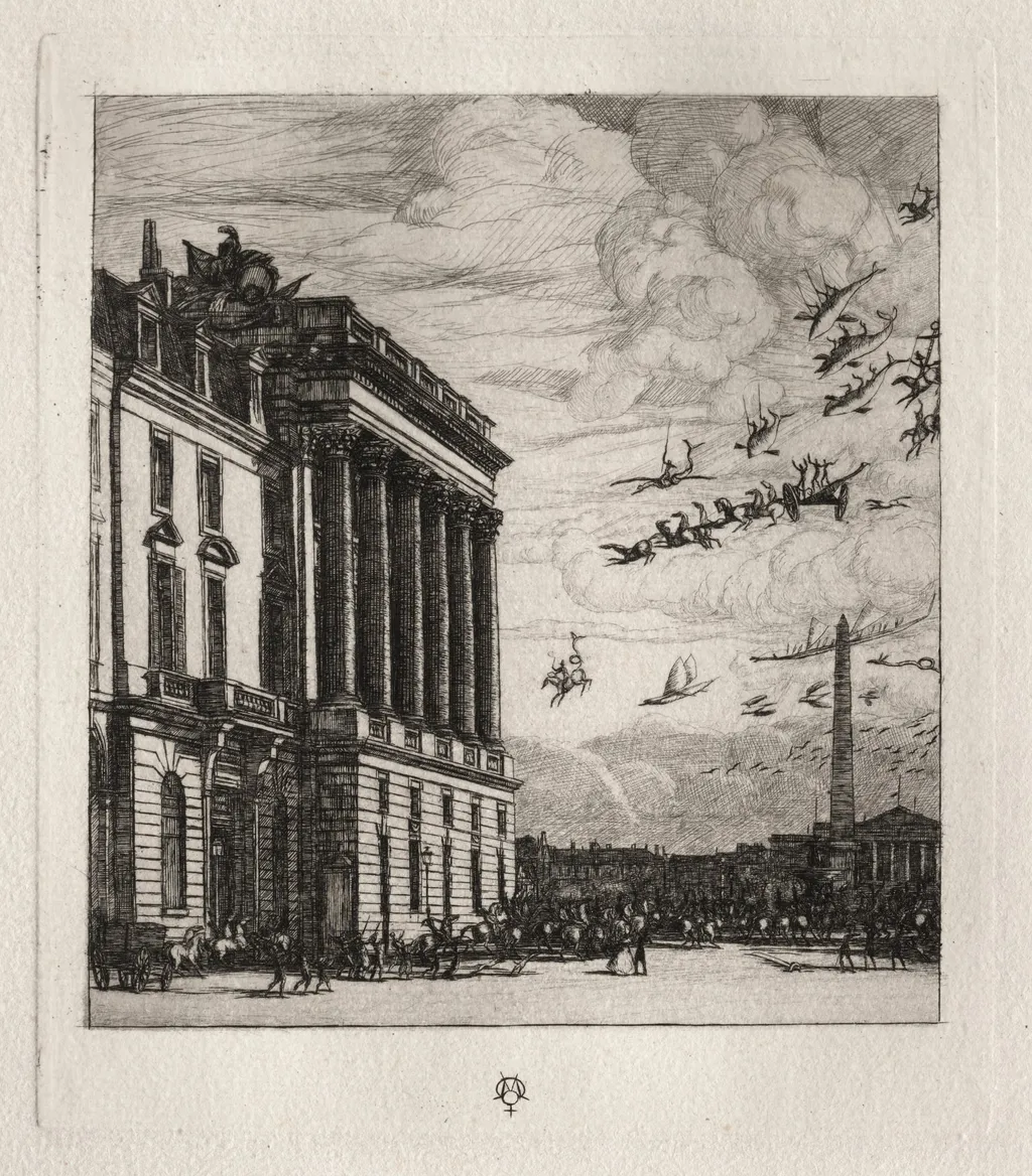 The Admiralty, Paris, by Charles Meryon, 1865