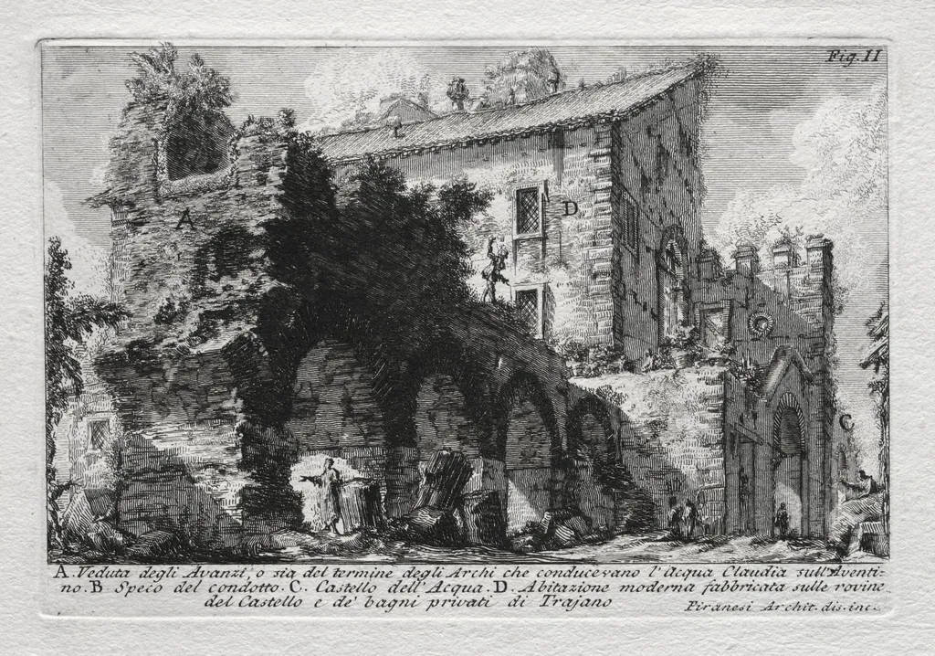 Veduta degli Avanzi, o sia del termine degli Archi che conducevano l'Acqua Giulia, by Giovanni Battista Piranesi, 1756