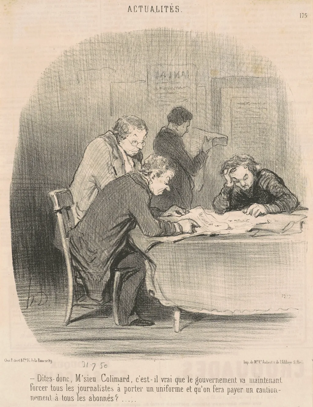 Dites donc, M'sieu Colimard ..., by Honoré Daumier, ink, 1850
