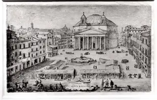 View of the Pantheon, Rome, by Lievin Cruyl, unspecified, 1670