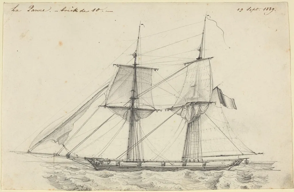 La Panne, by Charles Meryon, graphite, 1839