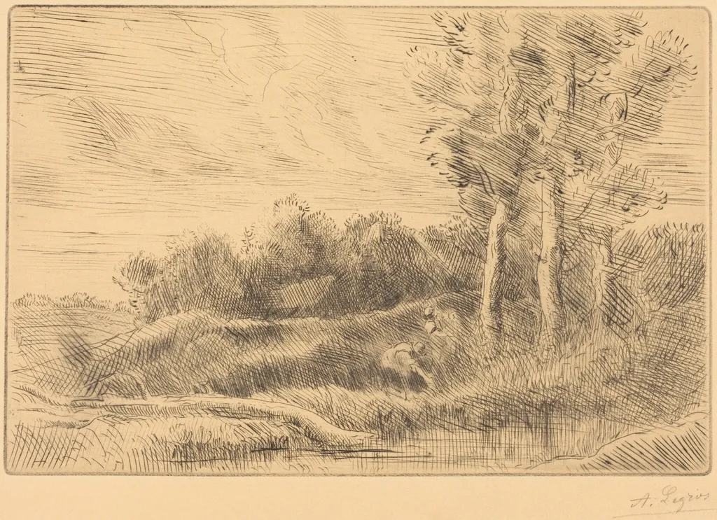 The House of the Well (La maison du puits), by Alphonse Legros, ink, 1874