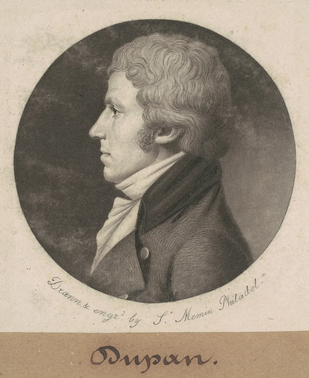 Dupan, by Charles B. J. Févret de Saint-Mémin, ink, 1801