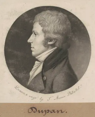 Dupan, by Charles B. J. Févret de Saint-Mémin, ink, 1801