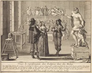 A Sculptor in His Atelier, by Abraham Bosse, ink, 1642