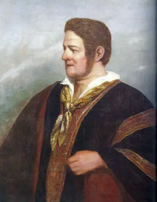 Portrait of Juan Manuel de Rosas, by Raymond Monvoisin, oil, 1842