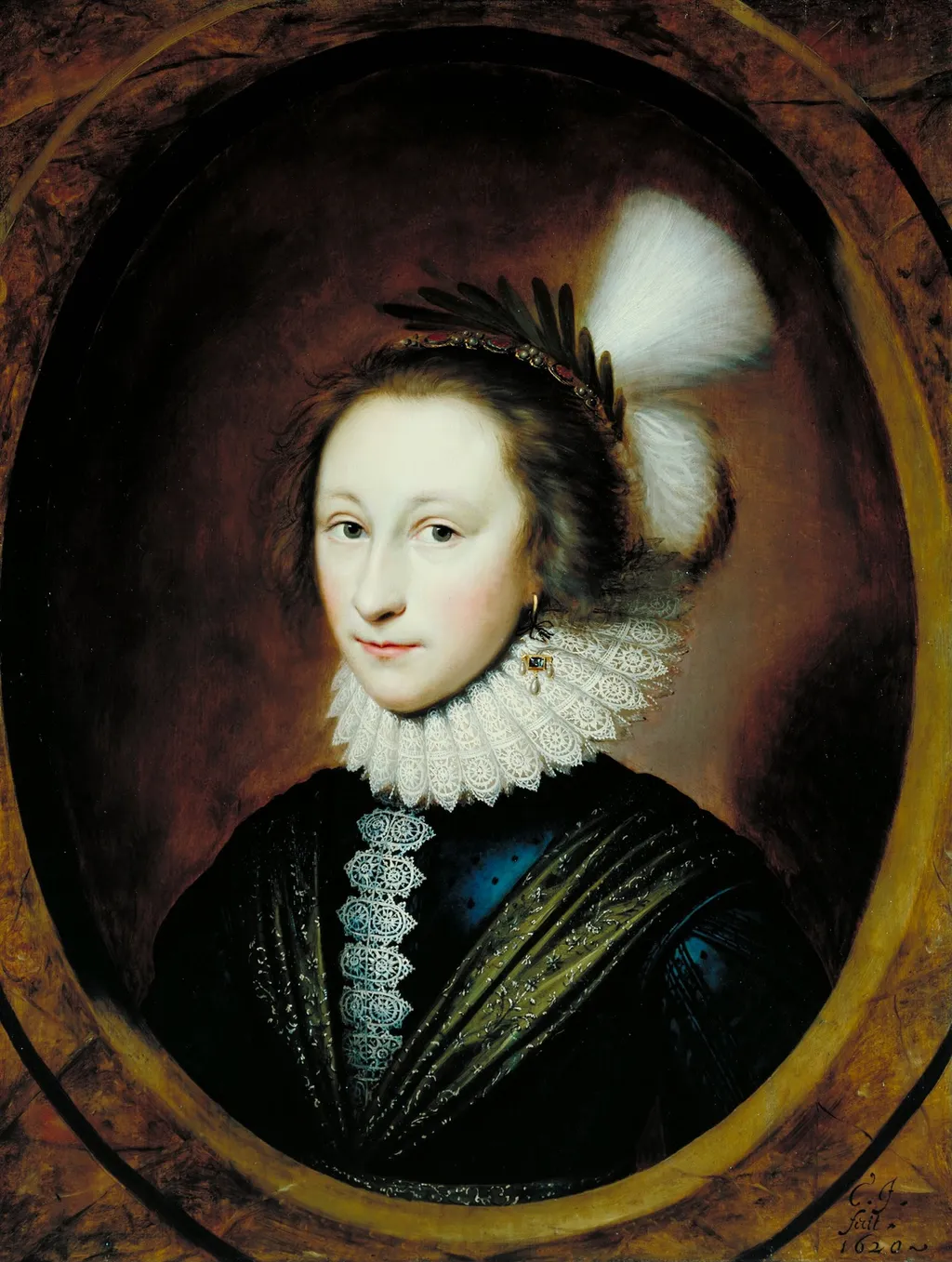 Portrait of Susanna Temple, Later Lady Lister, by Cornelis Janssens van Ceulen, oil, 1620