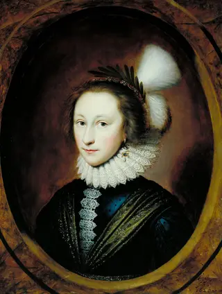 Portrait of Susanna Temple, Later Lady Lister, by Cornelis Janssens van Ceulen, oil, 1620