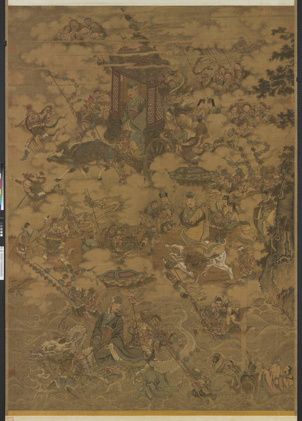宋馬麟三官出巡圖 軸, detail
