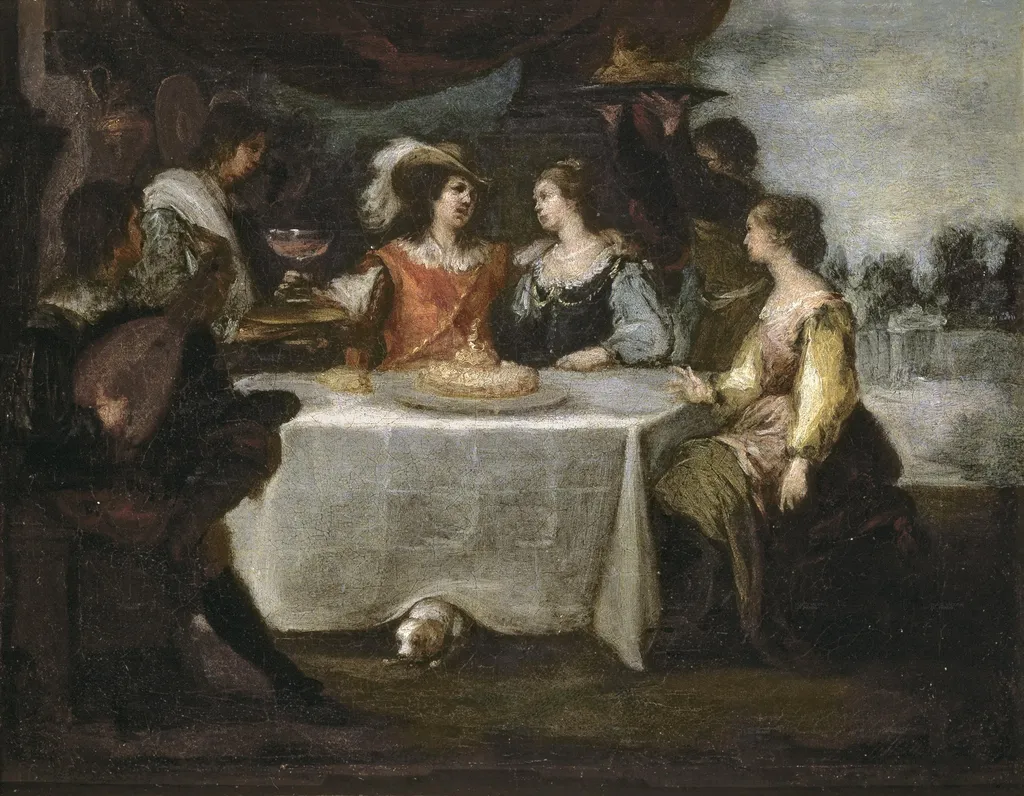The Prodigal Son squandering his Inheritance, by Bartolomé Esteban Murillo, oil, 1660