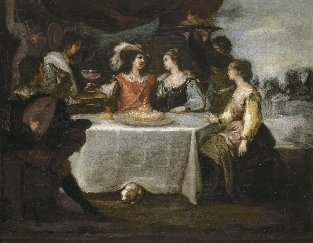The Prodigal Son squandering his Inheritance, by Bartolomé Esteban Murillo, oil, 1660
