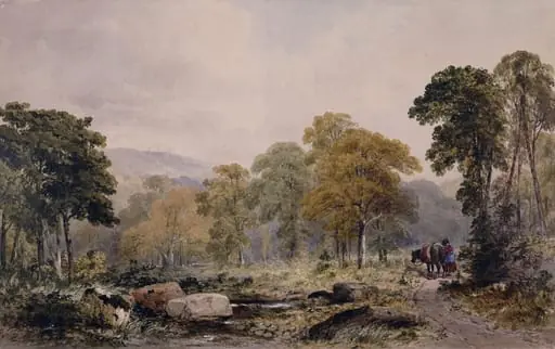 A Wood near Cheltenham, by Penley, watercolor, 1848