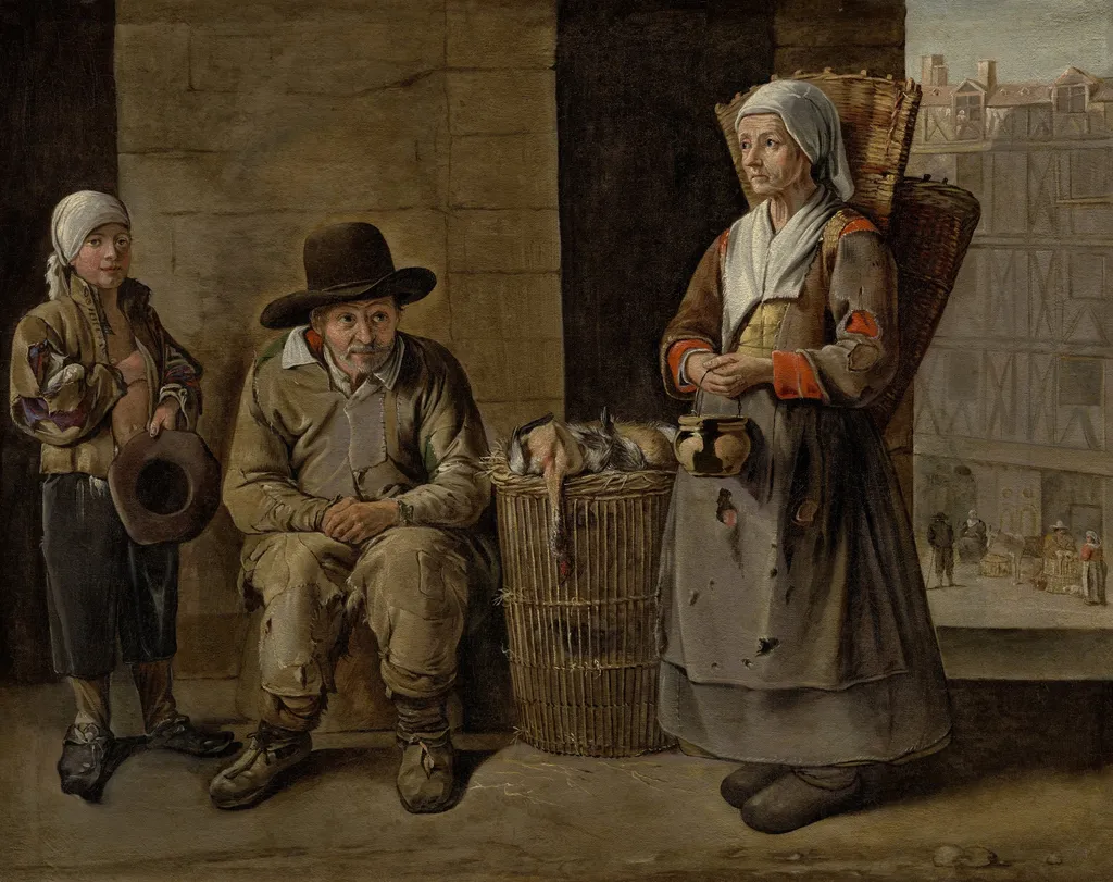 The Poultry Sellers, by Jean Michelin, oil, 1669