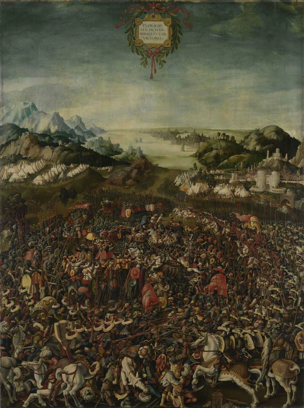 Historienzyklus: Der Sieg des P. Cornelius Scipio über Hannibal in der Schlacht bei Zama, detail