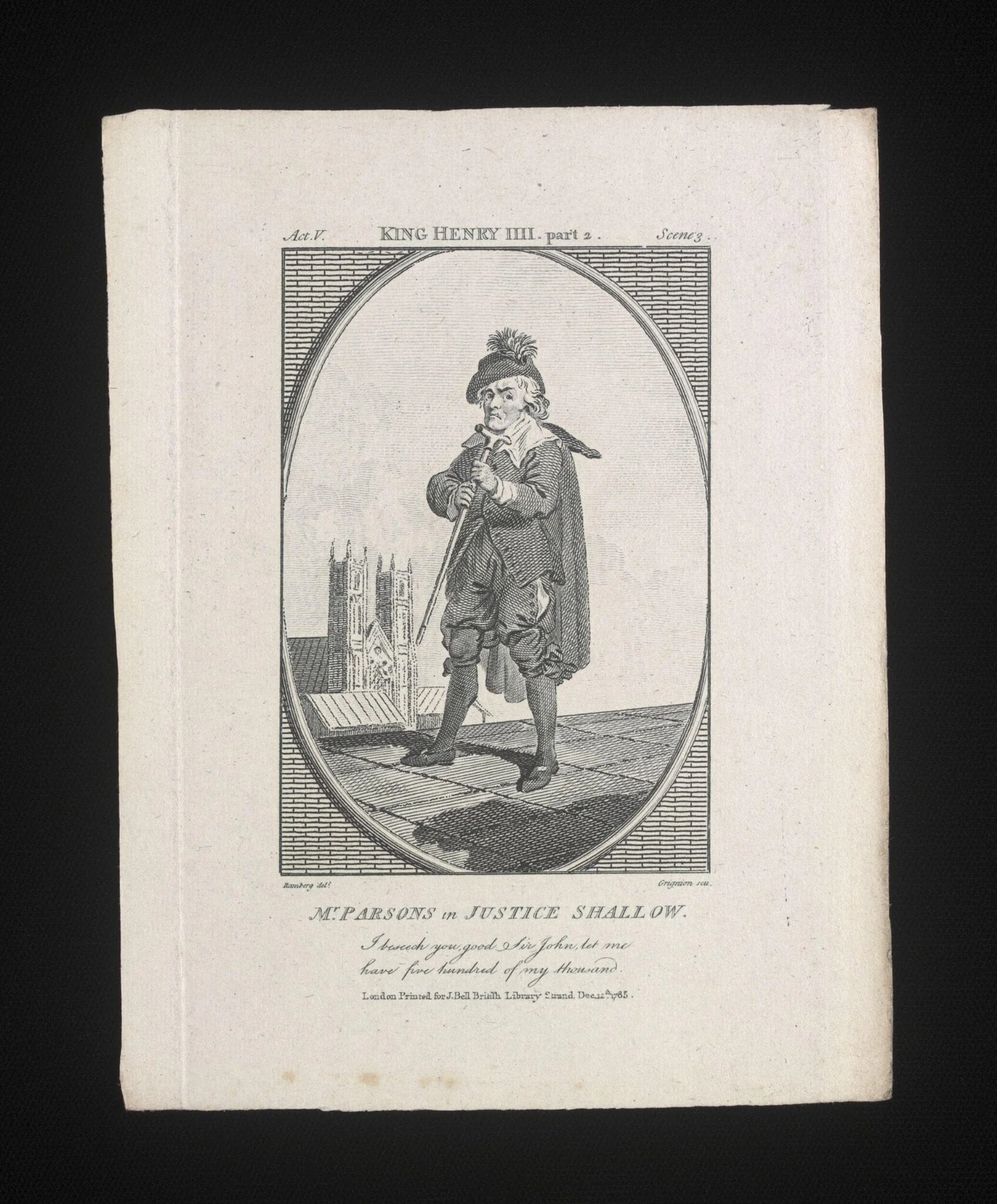 Mr Parsons as Justice Shallow, detail