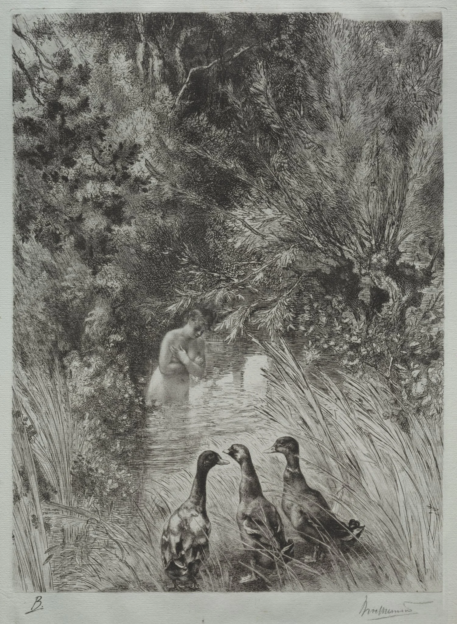 The Surprised Ducks, detail