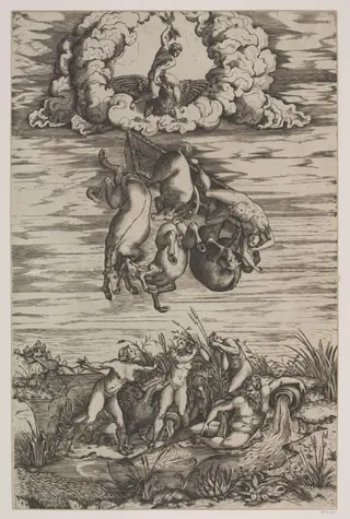 Fall of Phaeton, by Michele Greco Lucchese, 1550